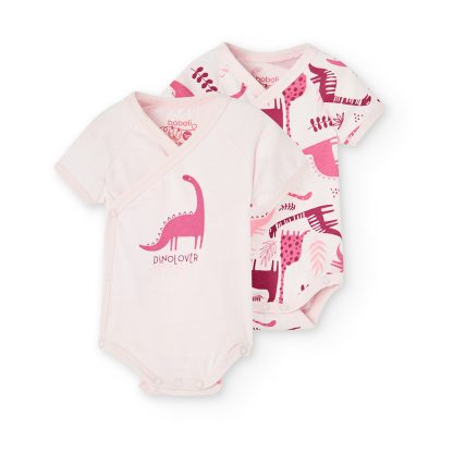 PACK X 2 BODYS DINOS ROSA -BOBOLI