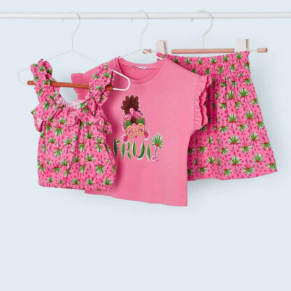 Conjunto 3 Piezas para Niña Mayoral en Rosa Tropical