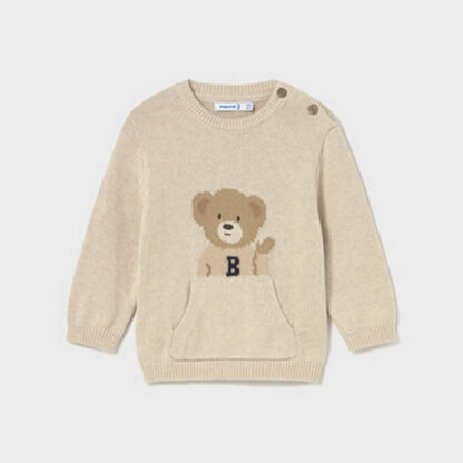 Jersey de Punto Mayoral para Bebé con Osito y Bolsillo Canguro