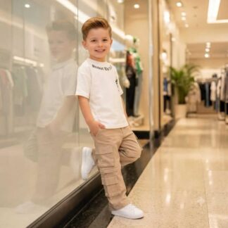 Conjunto Niño Cargo 2 en 1 Beige