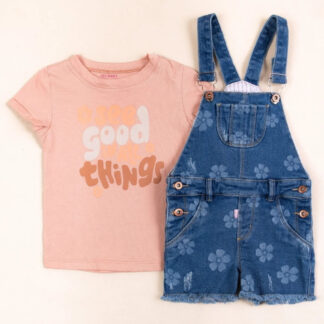 Conjunto overol palo rosa