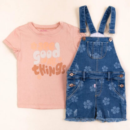 Conjunto overol palo rosa