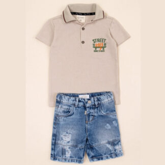 CONJUNTO BERMUDA NIÑO STREET BEIGE