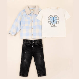 Conjunto 3 prendas niño lion azul