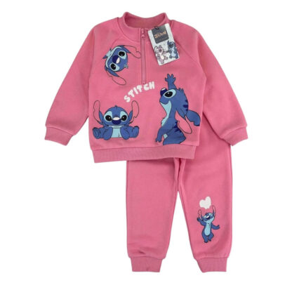 Sudadera Stitch rosa con cremallera