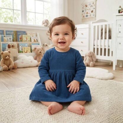 Vestido de canalé azul - Zippy