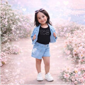 Conjunto bad falda short negro