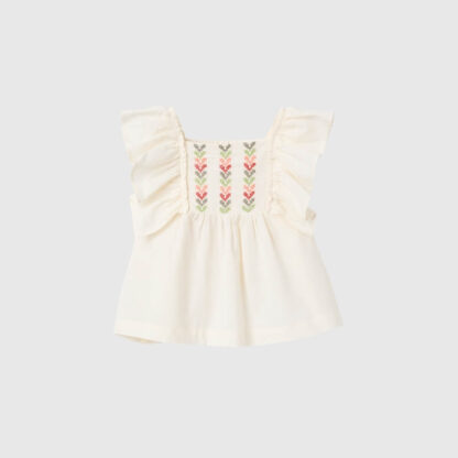 Blusa con bordado floral - Zippy