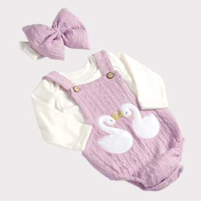 Conjunto cisnes lila con diadema