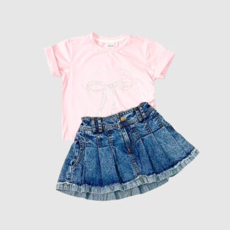 Conjunto rosa & denim “Sweet Bow”