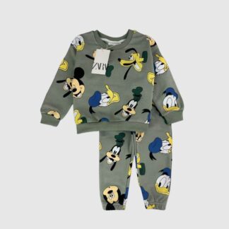 Sudadera Mickey y amigos verde