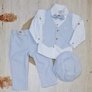 Traje con Chaleco Azul Cielo