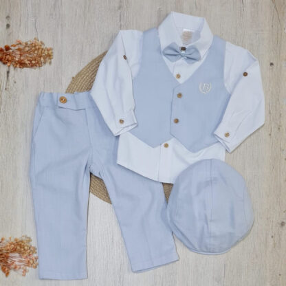 Traje con Chaleco Azul Cielo