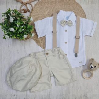 Traje Tirantas y Corbatín Beige