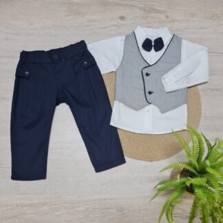 Conjunto Chaleco Gris Niño