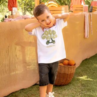 Conjunto Bermuda Niño Good Vibes Blanco