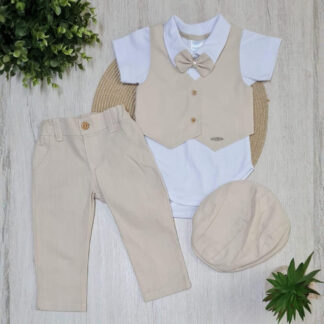 Traje body beige niño