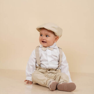 Traje beige tirantas puntos