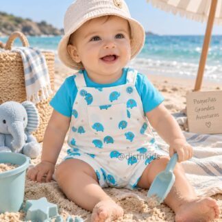 Conjunto Bebé Peto Estampado Algodón