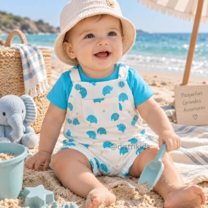 Conjunto Bebé Peto Estampado Algodón