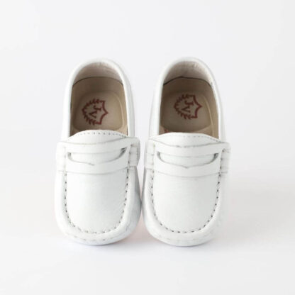 Mocasin de Niño Blanco con Antifaz