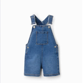 Overol Corto Bolsillos Denim Oscuro Zippy