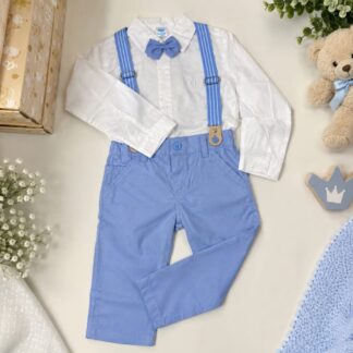 Traje Elegante con Tirantas a Rayas para Niño